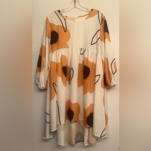 Floral Bishop Short Sleeve dress size L